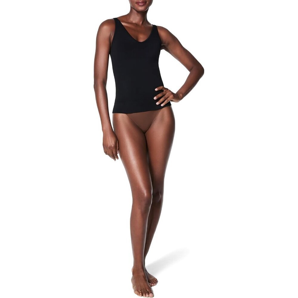 Seamless Power Tank Womens Shapewear V-Neck Soft Stretch Medium